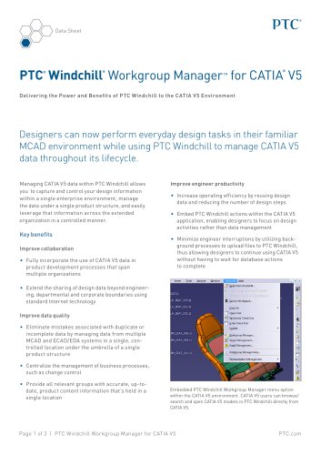 PTC ® Windchill ® Workgroup Manager ? for CATIA ® V5