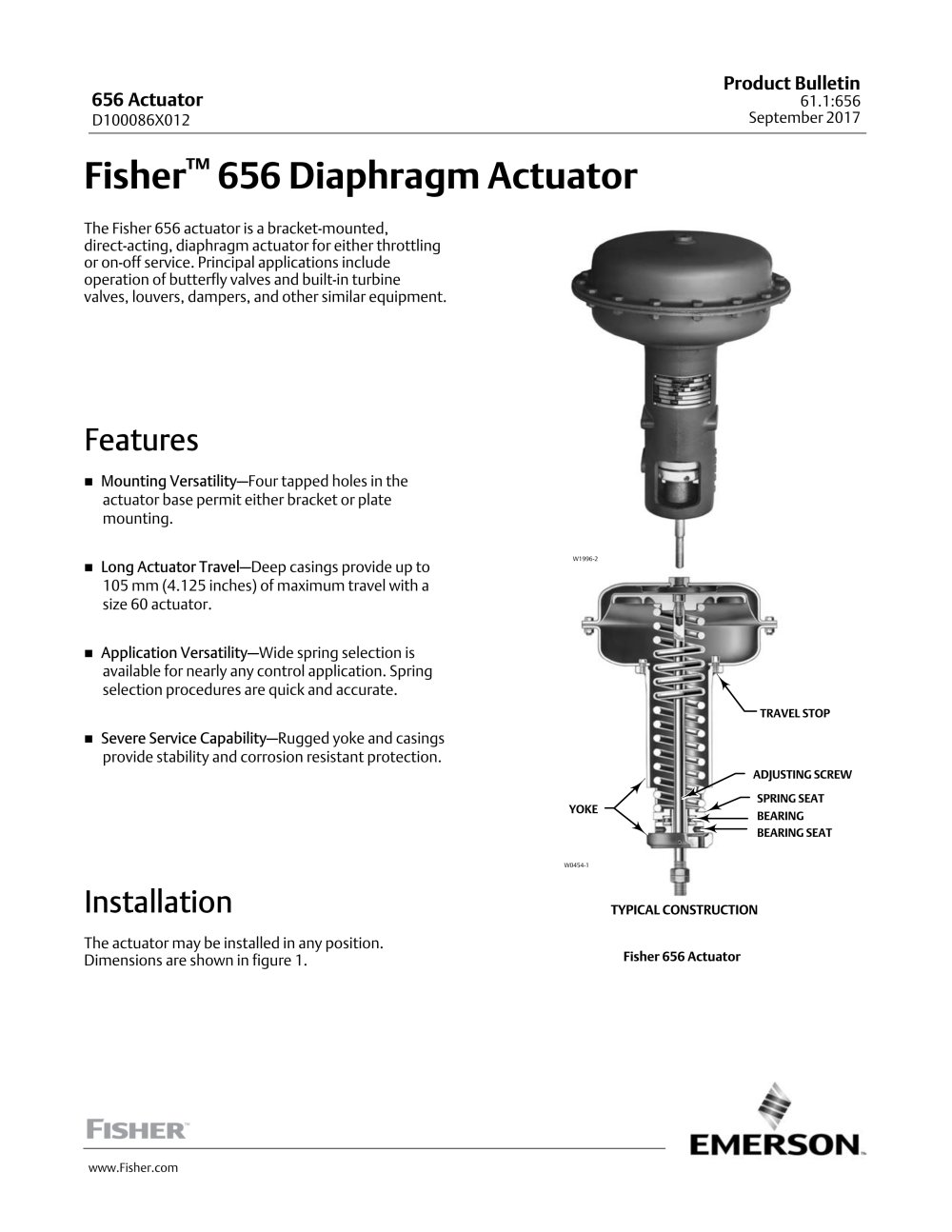 Fisher&trade; 656 Diaphragm Actuator - FISHER REGULATORS