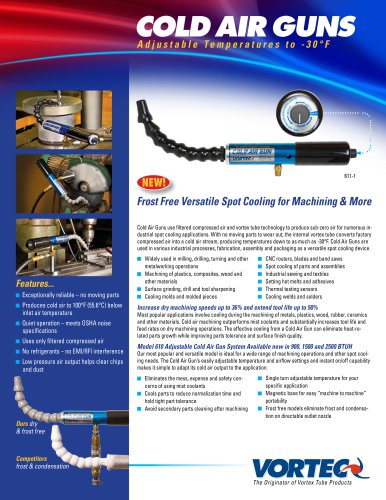 Cold Air Guns Adjustable Temperatures to 30&deg;F