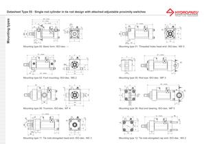 Type 55 · Hydraulic single rod cylinder in tie rod design with built-on variable proximity switches - 4