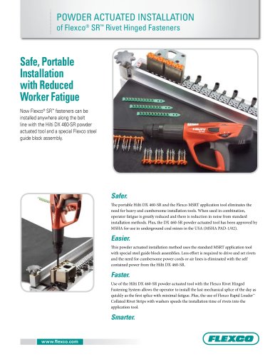 Powder Actuated Installation of Flexco® SR Rivet Hinged Fasteners