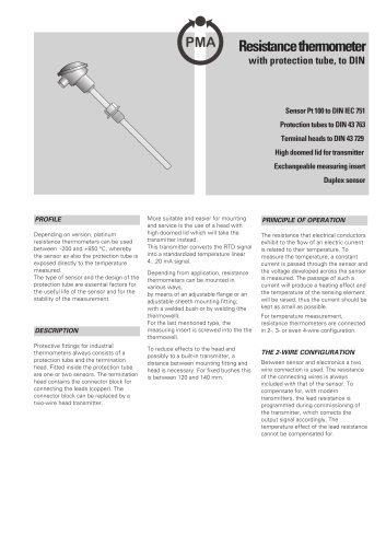 Resistancethermometer with protection tube, to DIN