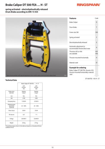 Datasheet DT 500 FEA H-ST