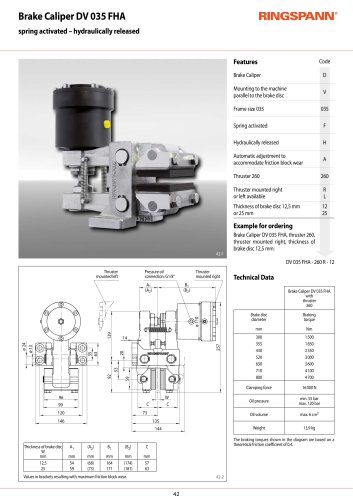 Datasheet DV 035 FHA