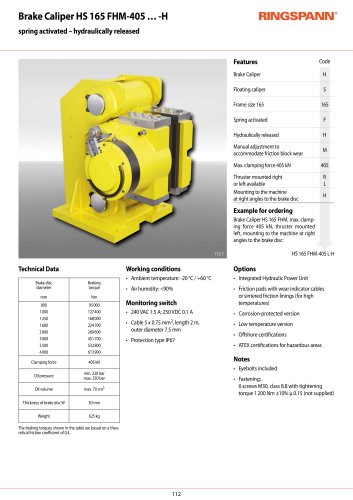 Datasheet HS 165 FHM-405 … -H