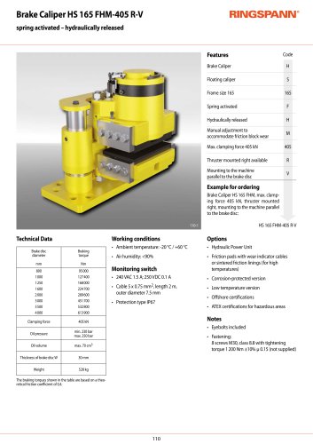 Datasheet HS 165 FHM-405 R-V