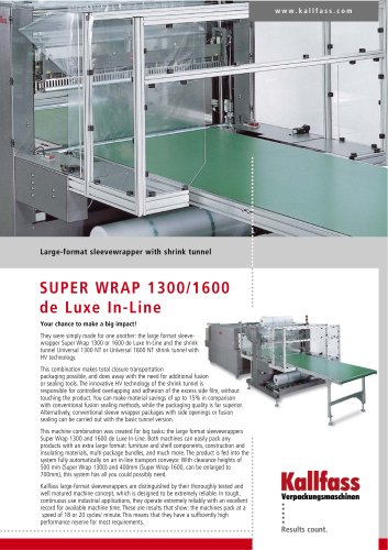 Sleeve wrapper - Super Wrap 1300 de Luxe IL, Super Wrap 1600 de Luxe IL