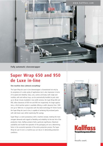 Sleeve wrapper - Super Wrap 650 de Luxe IL, Super Wrap 950 de Luxe IL