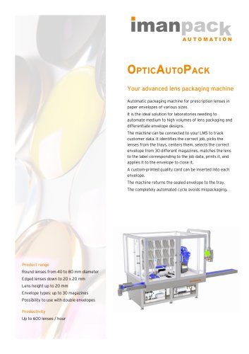 OpticAutoPack - Your advanced lens packaging machine