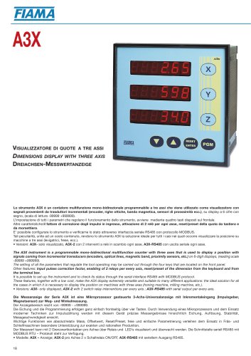 A3X Dimensions display with three axis