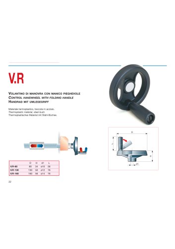 V.R Control handwheel with folding handle