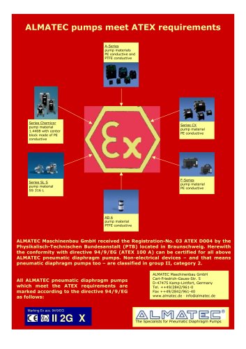 Laboratory and submergible pump  ATEX conformity