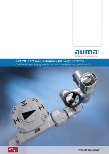 Electric part-turn actuators for large torques Combinations consisting of multi-turn actuators SA and part-turn gearboxes