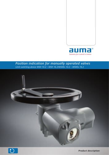 Position indication for manually operated valves, WSH/WSHEx 10.2 ? 16.2