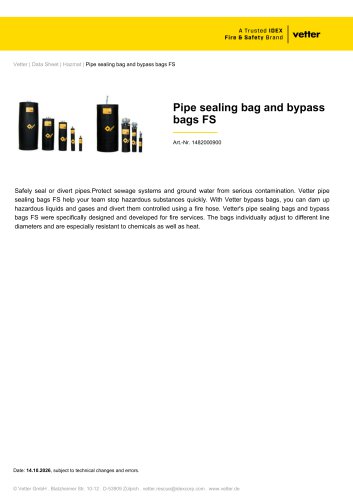 Operating Instructions Pipe Sealing- and Bypass Bags