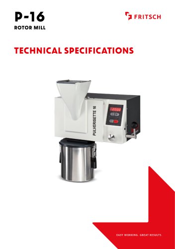 Technical specifications P-16