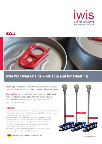 Precision Chain Systems For Drive And Conveyor Purpose - Iwis ...