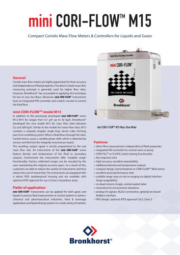mini CORI-FLOW M15 Coriolis Mass Flow Meters/Controllers