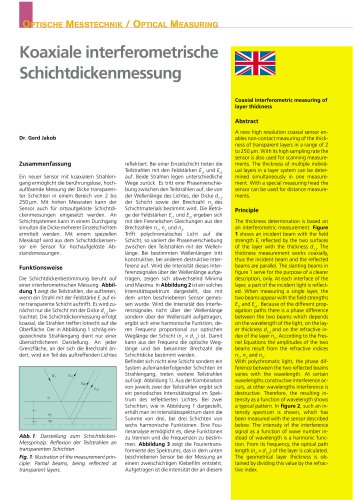 Coaxial interferometric measuring of layer thickness