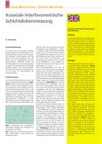 Coaxial interferometric measuring of layer thickness - 1