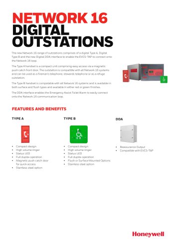 HON EVCS Network 16 Type A&B PDF Data Sheet