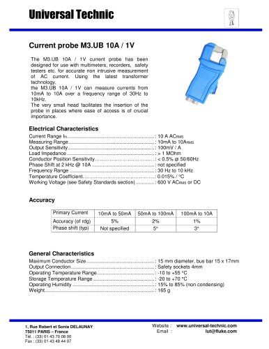 Current probe M3.UB 10A / 1V