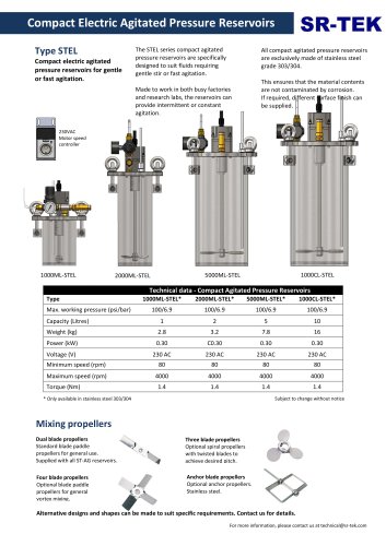 Compact Electric Agitated Pressure Reservoirs