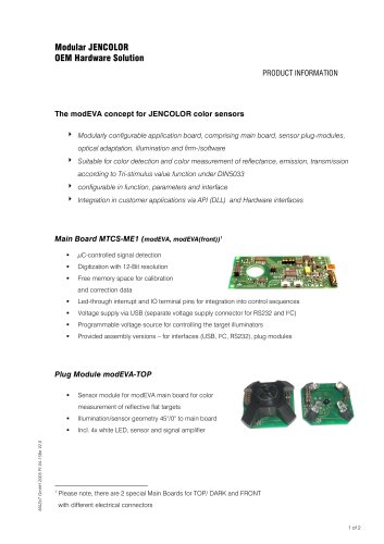  Product information - Modular JENCOLOR OEM Hardware Solution MTCS-ME1