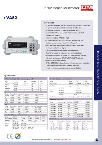 V&A 5 1/2 Bench Multimeter VA82 Electric Instrument