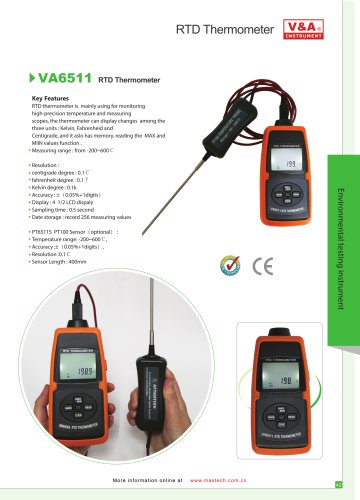 V&A RTD Thermometer VA6511 Environmental Products