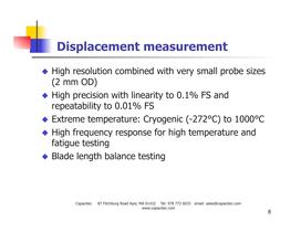 Best practices in the use of Non-Contact Capacitive “Smart” Displacement, Gap & Hole Sensors for Aircraft & Aircraft Engines - 8