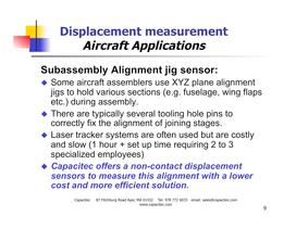 Best practices in the use of Non-Contact Capacitive “Smart” Displacement, Gap & Hole Sensors for Aircraft & Aircraft Engines - 9