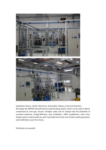 Aluminum piping network system/for compressed air/ fast installation/energy saving