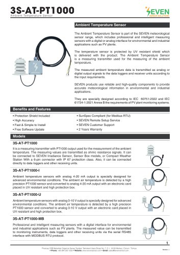 Ambient Temperature Sensor (3S-AT-PT1000)