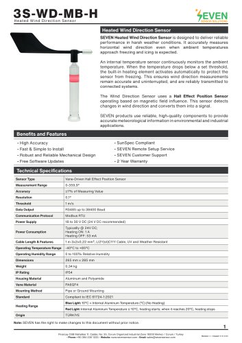 Heated Wind Direction Sensor (3S-WD-MB-H)