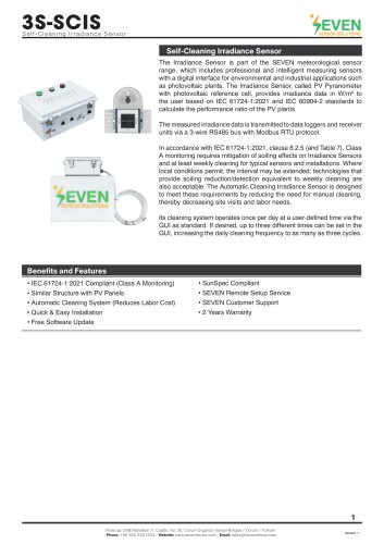 Self-Cleaning Irradiance Sensor (3S-SCIS)