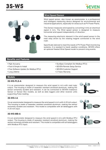 Wind Speed Sensor (3S-WS)