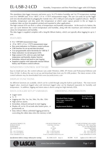 humidity and temperature data-logger 