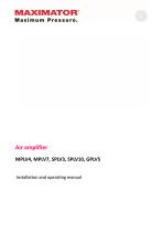 Installation and operating manual Air amplifier - MPLV4, MPLV7, SPLV3, SPLV10, GPLV5