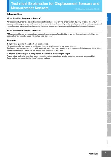 Technical Explanation for Displacement Sensors and Measurement Sensors