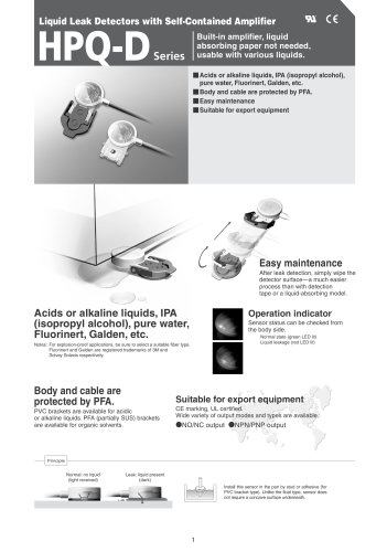 Liquid Leak Detectors with Self-Contained Amplifier HPQ-D Series