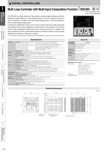 Multi Loop Controller with Multi-Input Computation Function SDC46V