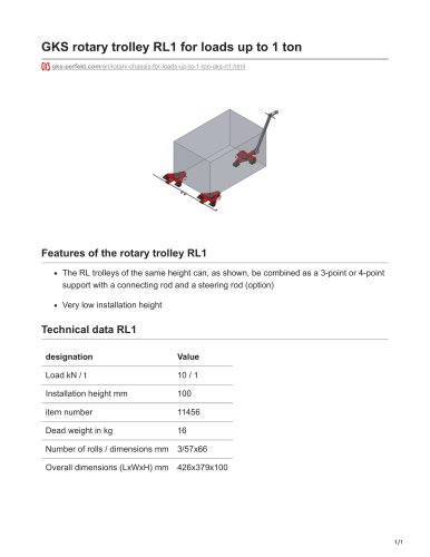 GKS rotary trolley RL1 for loads up to 1 ton