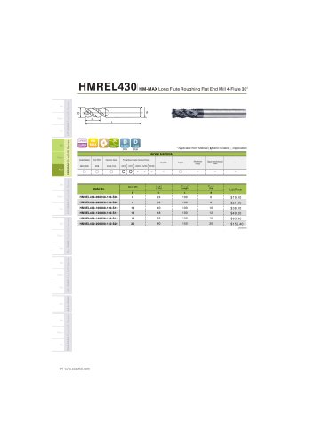 HMREL430 Carbide roughing mill 4F long length for steel and stainless steel helix30