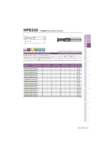 HPE235 Carbide flat mill 2F for steel helix35