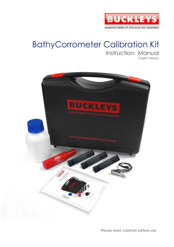 User Manual: Calibration kit for the BathyCorrometer&reg; Pro'