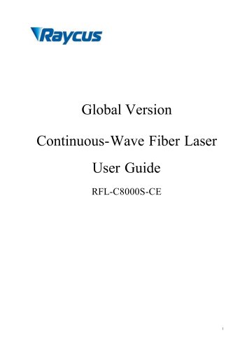 Global Version Continuous-Wave Fiber Laser User Guide RFL-C8000S-CE