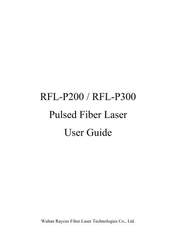 RFL-P200 / RFL-P300 Pulsed Fiber Laser User Guide
