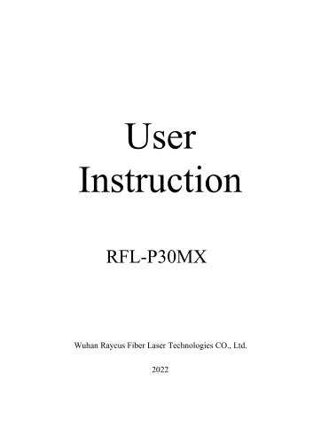 User Instruction RFL-P30MX