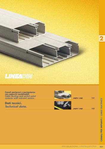 LINEADIN LDCAB. Socket point raceways with coordinating scored covers